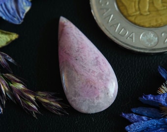 Pear Shaped Canadian Rhodonite Cabochon