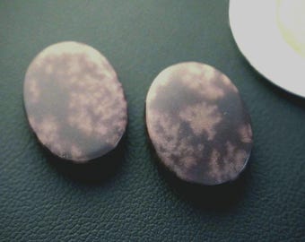 Pair of Oval Canadian Snowflake Jasper Cabochons