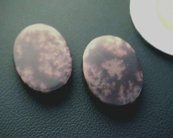 Pair of Oval Snowflake Jasper Cabochons