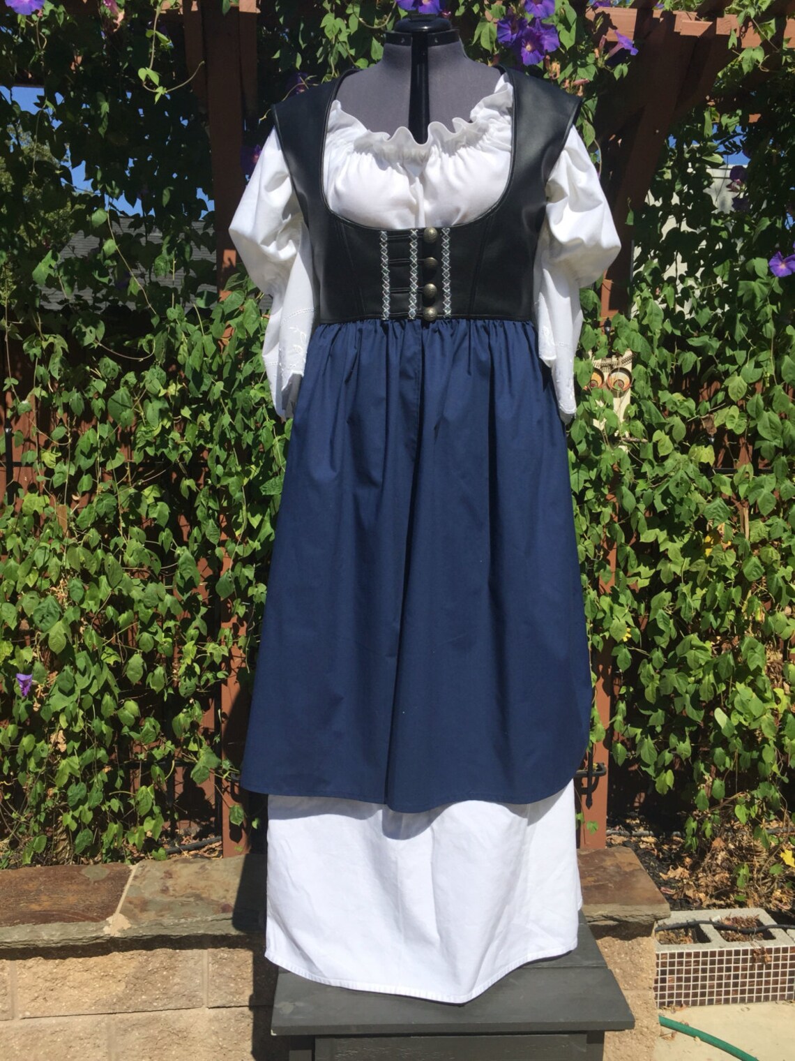 Renaissance Costume With Faux Leather Size 1416 Etsy