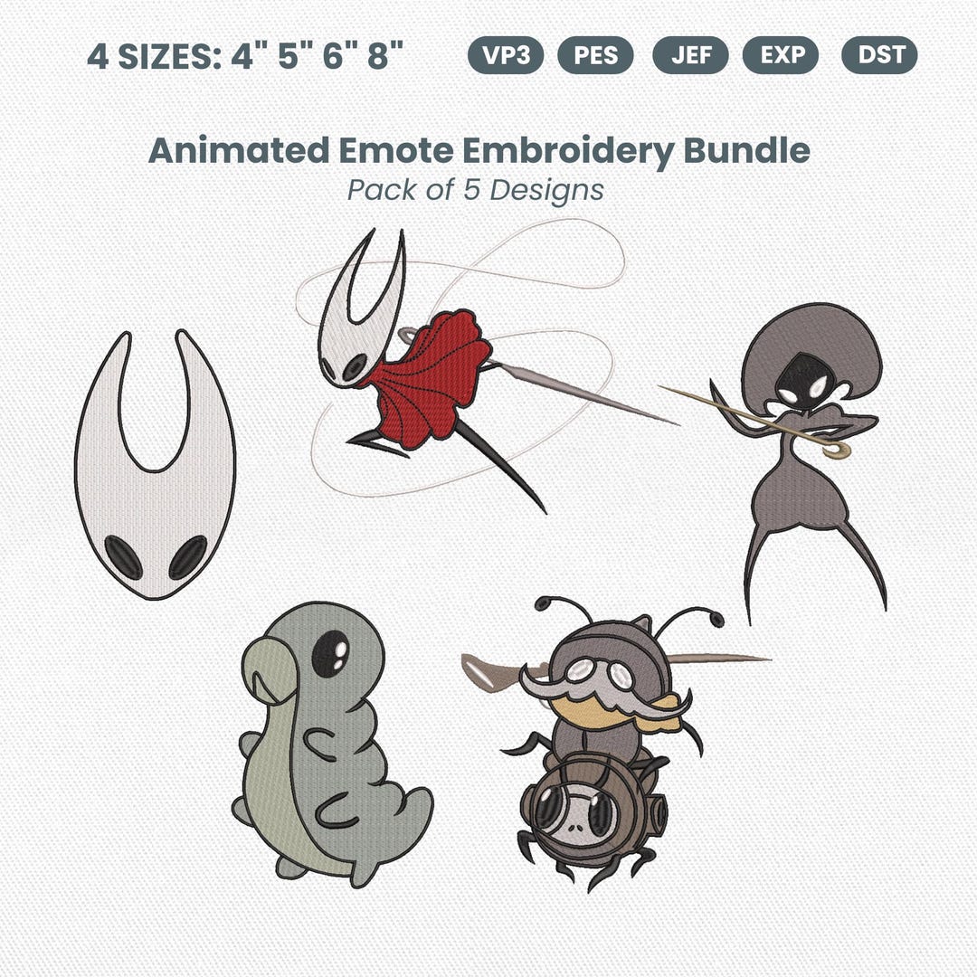 Animated Emote Knight Bug Embroidery Bundle, Animated Masked Insect ...