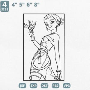 Kpop Idol Group Embroidery Design, Kpop Idol Demon Line Art Embroidery Machine File, Kpop Idol Movie Embroidery File, Instant Download, Pes