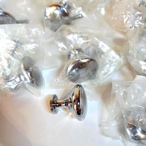 10 Allison Silver Tone Cabinet Knobs, Drawer Pulls, Hardware, Polished Metal