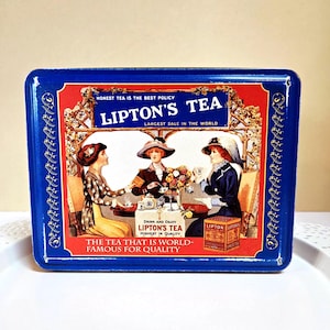 Lipton Tea Tin, Metal Storage Collectible, Nostalgic Series number 401 - Oak Hill Vintage