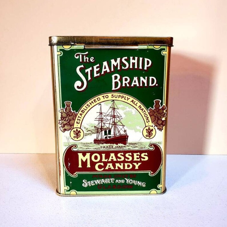 The Steamship Brand Molasses Candy Tin Made in England Etsy