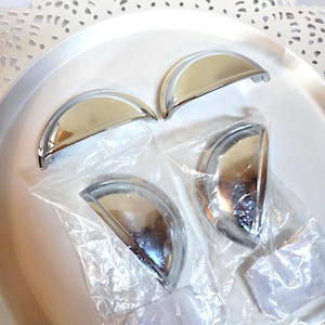 4 Cabinet Cup Pulls, Drawer Handles Hardware, Allison Amerock, Classic Touch, Silver Chrome