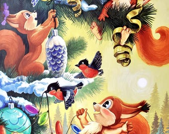 Christmas Squirrels Puzzle, 1000 Pieces Jigsaw, Tree Ornaments, PRE-OWNED - Oak Hill Vintage