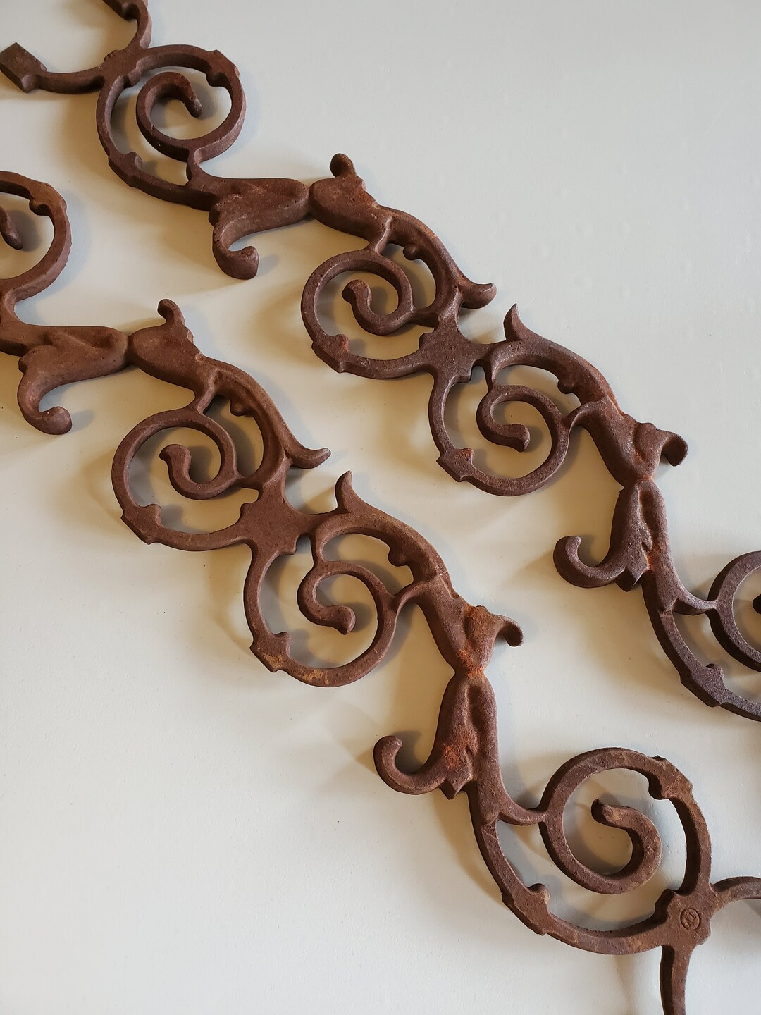 2 Architectural Panels, Decorative Ornamental Cast Iron, Primitive