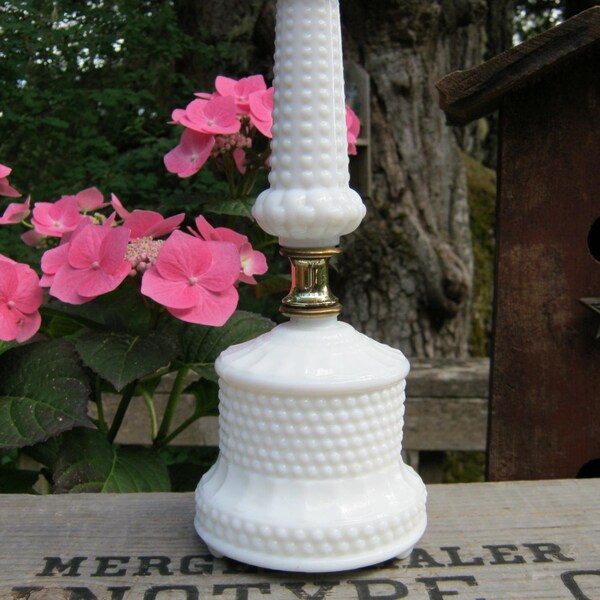 Hobnail White Milk Glass Lamp - Accent Lighting - Oak Hill Vintage