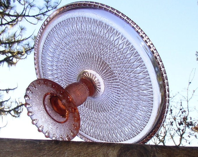 Pink Crystal Cake Stand With Diamond Pattern Etsy