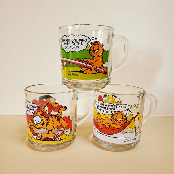 1 GARFIELD Mug, Odie, Characters, Jim Davis, 1970's McDonalds, Your Choice - Oak Hill Vintage