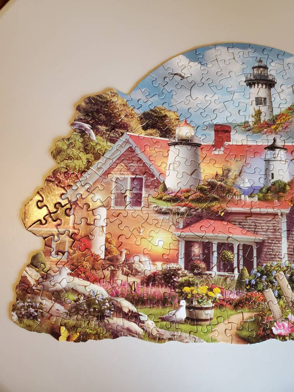 Lighthouse Puzzle 300 Jigsaw Pieces Bits and Pieces Guiding Etsy