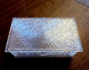 Atomic Starburst Jewelry Box, Crystal Look Lucite Plastic, Hollywood Glam, Celebrity Inc. USA