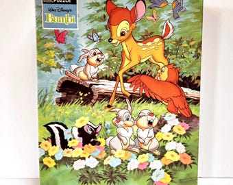 FACTORY SEALED Bambi Puzzle, 200 Piece Jigsaw, Classic Walt Disney, Golden, Kids Vintage