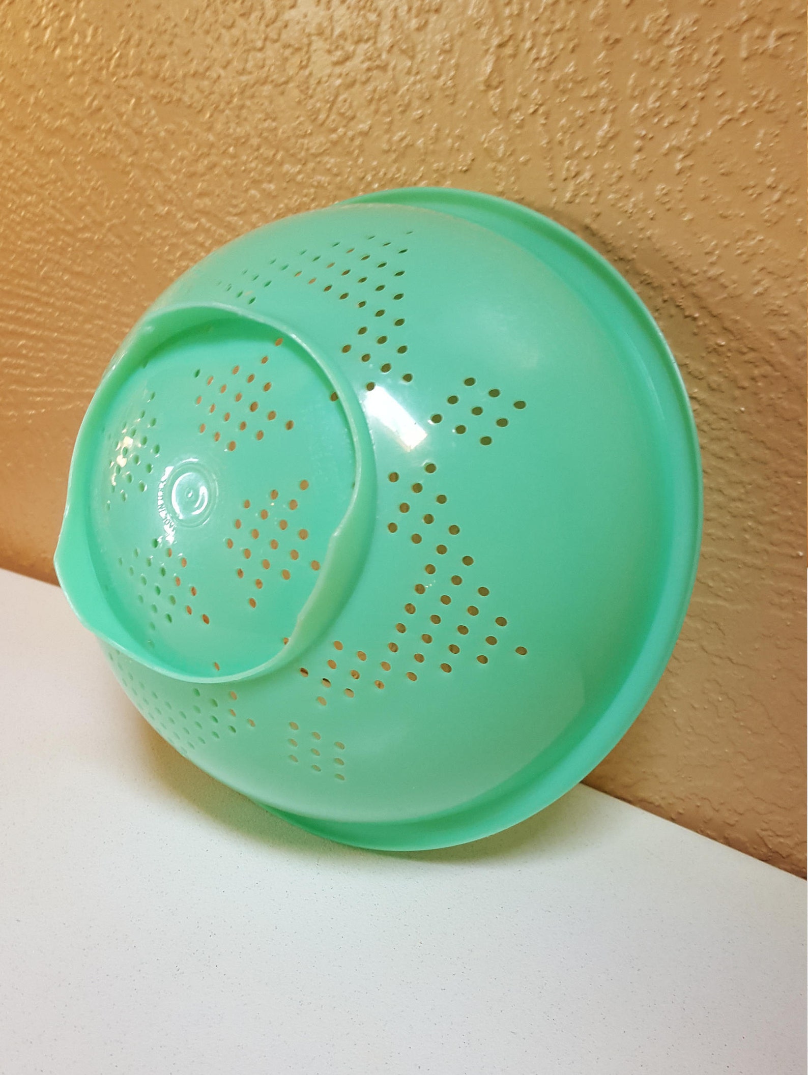 Vintage Tupperware Colander Strainer Green Made in USA Oak Etsy