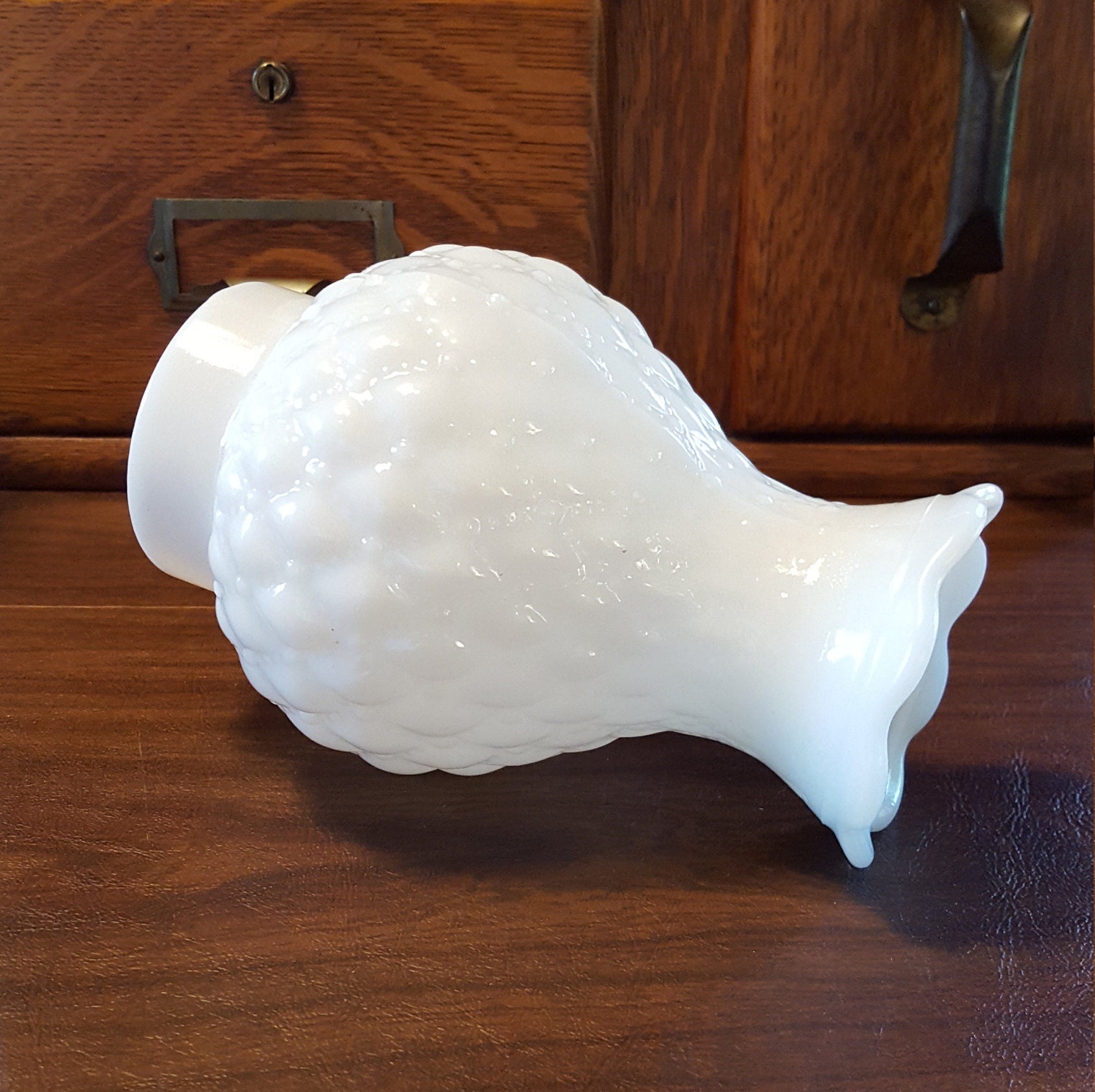 Quilted Milk Glass Hurricane Lamp Shade Replacement Globe Etsy