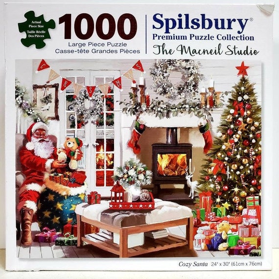 Christmas Puzzle, 1000 Pieces Jigsaw by Spilsbury, Cozy Santa, Tree, Gifts  Decor, PRE-OWNED Oak Hill Vintage -  Denmark