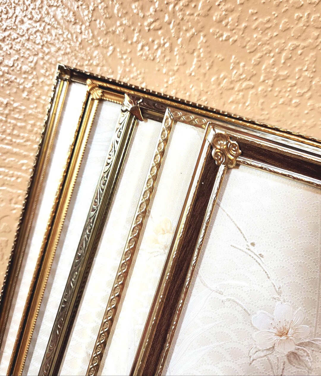 Five 8 X 10 Metal Picture Frames, Gold Tone Brass, Wedding, Mid Century ...