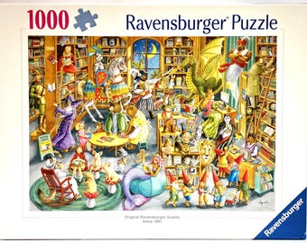 Midnight at the Library Puzzle, 1000 Piece Jigsaw by Ravensburger, Books Come to  Life, PRE-OWNED
