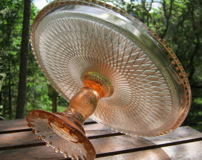 Pink Crystal Cake Stand Diamond Harp Pattern Etsy