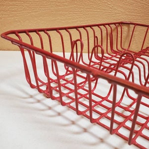RED Dish Drainer, Dish and Cup Drying Rack, Rubbermaid Type Oak
