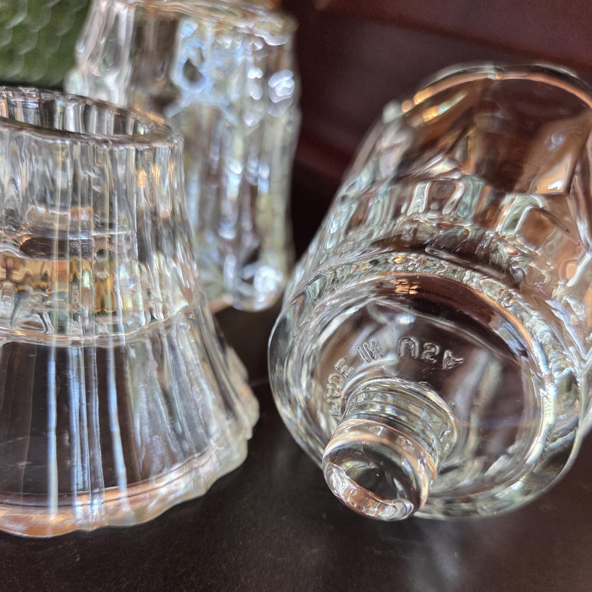 Pair of Clear Candlestick Holders and Votive Inserts, Romantic Lighting ...