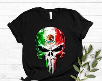 メキシコの頭蓋骨PNG | メキシコの頭蓋骨シャツデザイン | 死者の日PNG | メキシコの誇り | ビバ・メキシコ | メキシコの遺産昇華プリント