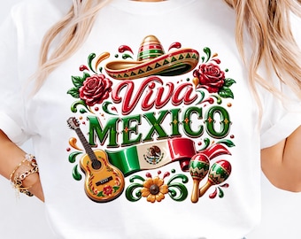 ビバ・メキシコ PNG | ビバ・メキシコ シャツ | シンコ・デ・マヨ PNG | メキシコ シャツ PNG | メキシコ国旗デザイン | メキシコ昇華プリント | デジタルダウンロード