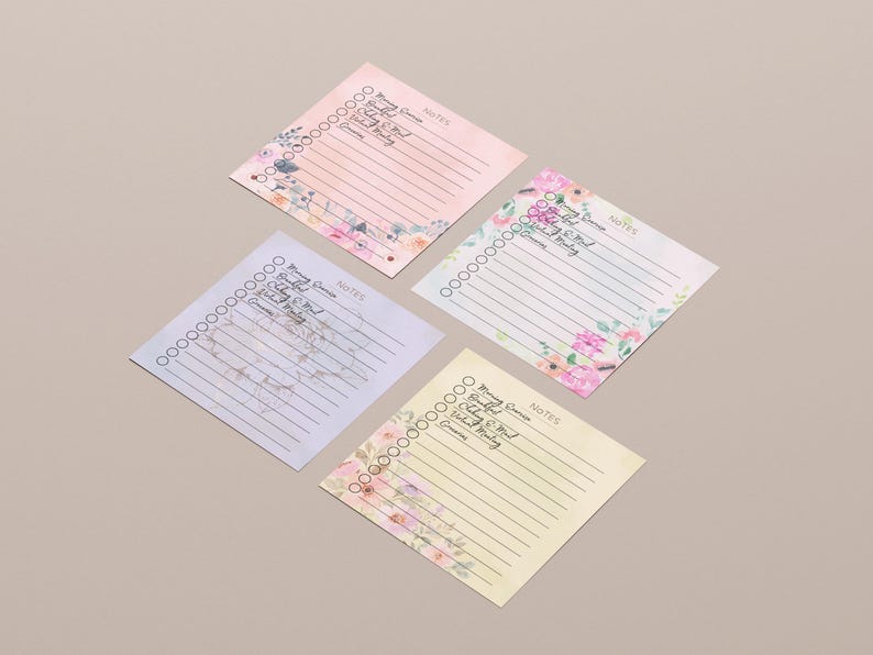 Writing Pad Template.pdf Floral Printable Notepad Template: 3x3 Memo Pads (PNG & PDF Digital ...