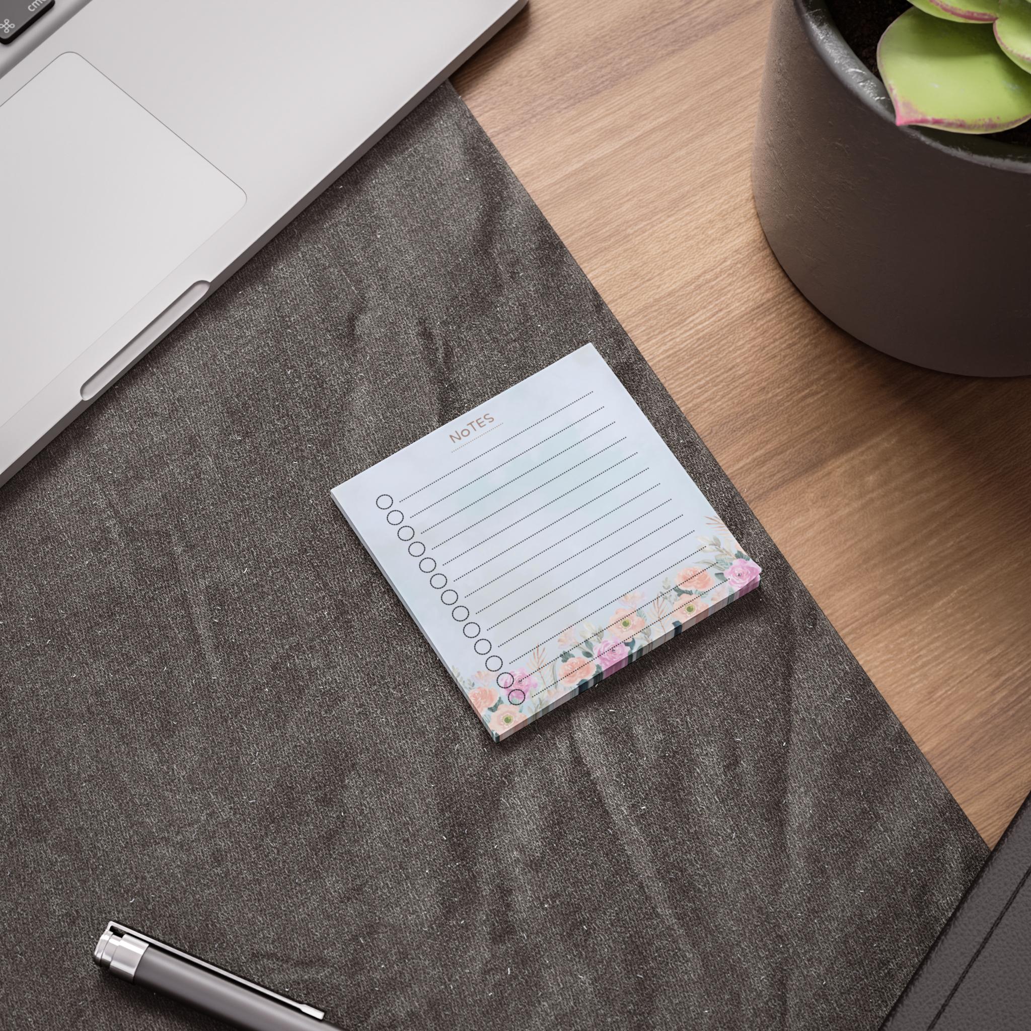 Floral Printable Notepad Template: 3x3 Memo Pads (PNG & PDF Digital ...