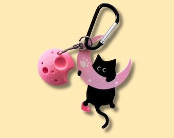Moon Cat-sleutelhanger Pink Friction Edition - cadeau voor klimmers en kattenliefhebbers