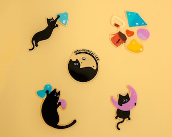 Stickerpakket Climbing Black Cats | Niet-verticaal lab