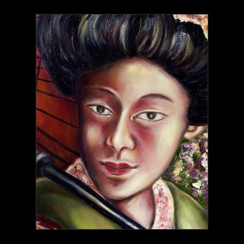 24x30 Original Oil Painting Nadeshiko from the theme of Japanesque of Hiroko Sakai Fine Art image 3