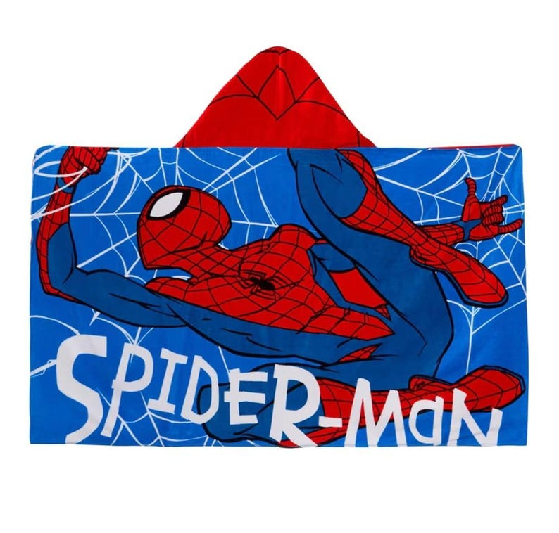 Personlig Spiderman-handduk med huva, 100 % bomull, klädponcho, Avengers, barn, badhandduk, badsjal, pojkar, skötmorgonrock bild 2