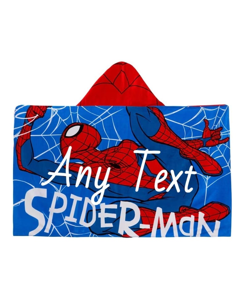 Personlig Spiderman-handduk med huva, 100 % bomull, klädponcho, Avengers, barn, badhandduk, badsjal, pojkar, skötmorgonrock bild 1