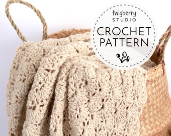 CROCHET PATTERN Throw Blanket, Lace Crochet Blanket Pattern, Easy Crochet Afghan Pattern, Beginner Crochet Blanket, Chunky Blanket Pattern