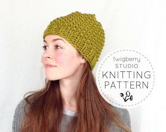 Beanie KNITTING PATTERN, Hat Knitting Pattern, Knit Beanie Pattern, Knit Hat Pattern, Knitted Hat Pattern, Knitted Beanie Pattern, Easy Hat