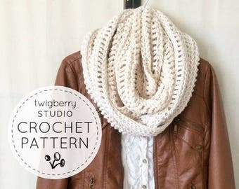 Crochet Scarf PATTERN, Crochet Infinity Pattern, Crochet Cowl Pattern, Infinity Scarf Pattern, Cotton Scarf Pattern, Crochet Infinity Scarf
