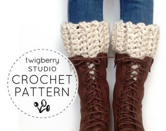 Crochet Boot Cuffs PATTERN, Chunky Boot Cuff Pattern, Crochet