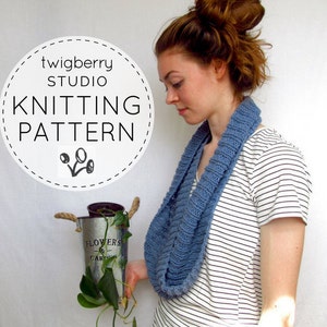 Knit Cowl PATTERN, Infinity Scarf Pattern, Cowl Knitting Pattern, Infinity Scarf Knitting Pattern, Ribbed Cowl Pattern, Knit Scarf Pattern