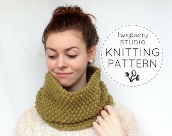 Cowl Knitting PATTERN, Chunky Cowl Pattern, Knitting Pattern Cowl, Infinity Scarf Pattern, Fall Cowl Pattern, Easy Cowl Pattern, Neckwarmer