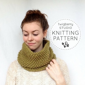 Cowl Knitting PATTERN, Chunky Cowl Pattern, Knitting Pattern Cowl, Infinity Scarf Pattern, Fall Cowl Pattern, Easy Cowl Pattern, Neckwarmer