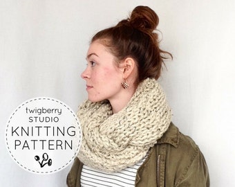 Knitting PATTERN Scarf, Knit Infinity Scarf Pattern, Knitted Scarf Pattern, Knit Infinity Pattern, Chunky Scarf Pattern, Long Scarf Pattern