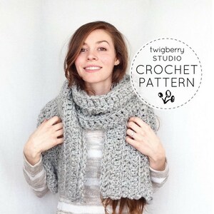 Crochet Scarf PATTERN Blanket Scarf Pattern Oversized Scarf Pattern Crochet Giant Neckwarmer Oversize Crochet Pattern Scarf Pattern Crochet