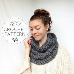 Crochet Cowl PATTERN, Chunky Cowl Pattern, Crochet Scarf Pattern, DIY Crochet Cowl Pattern, Autumn Cowl Pattern Crochet Cowl Pattern Fall image 3