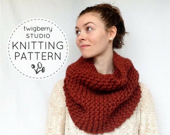 Cowl Knitting PATTERN, Chunky Cowl Pattern, Easy Cowl Pattern, Knitting Pattern Cowl, Knit Cowl Pattern, Infinity Scarf Pattern, Fall, DIY