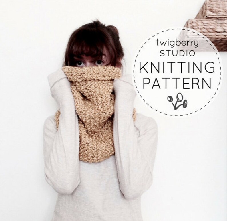 Cowl Knitting PATTERN, Knit Cowl Pattern, Knit Scarf Pattern, Neckwarmer Knit Pattern, Fall Cowl Pattern, Hooded Cowl Pattern, Easy, Snood image 1