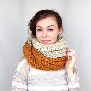 Crochet Scarf PATTERN, Chunky Cowl Pattern, Crochet Cowl Pattern, Crochet Infinity Scarf Pattern, Crochet Ribbed Scarf Pattern, Fall Scarf image 9