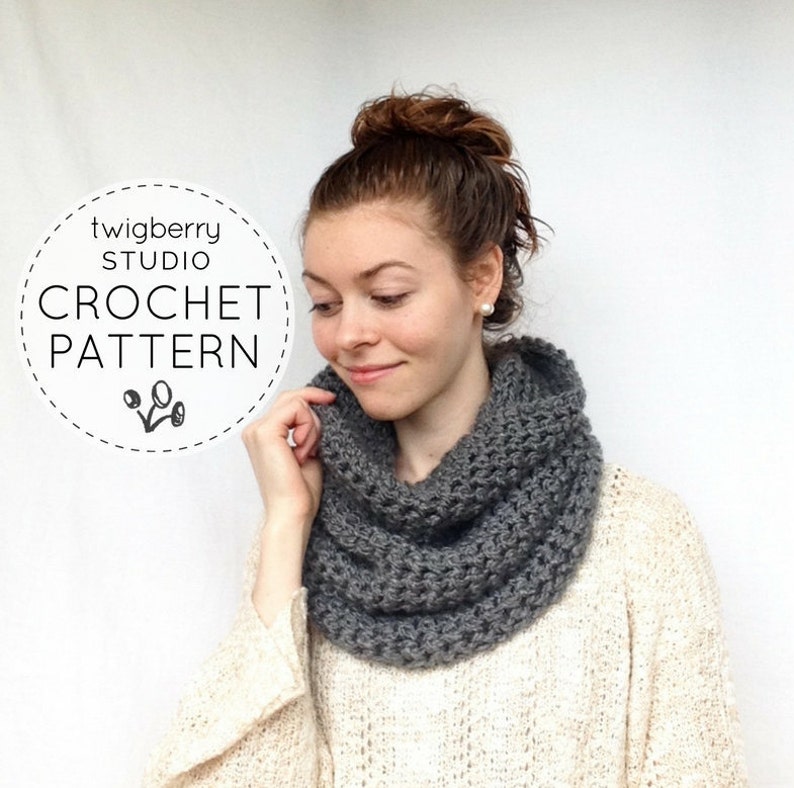Crochet Cowl PATTERN, Chunky Cowl Pattern, Crochet Scarf Pattern, DIY Crochet Cowl Pattern, Autumn Cowl Pattern Crochet Cowl Pattern Fall image 3
