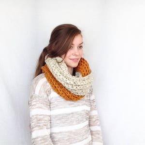 Crochet Scarf PATTERN, Chunky Cowl Pattern, Crochet Cowl Pattern, Crochet Infinity Scarf Pattern, Crochet Ribbed Scarf Pattern, Fall Scarf image 7